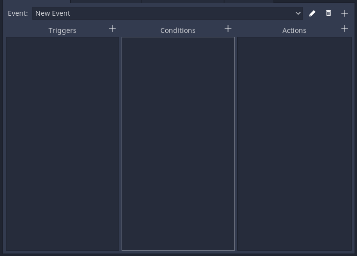 The event manager main interface.